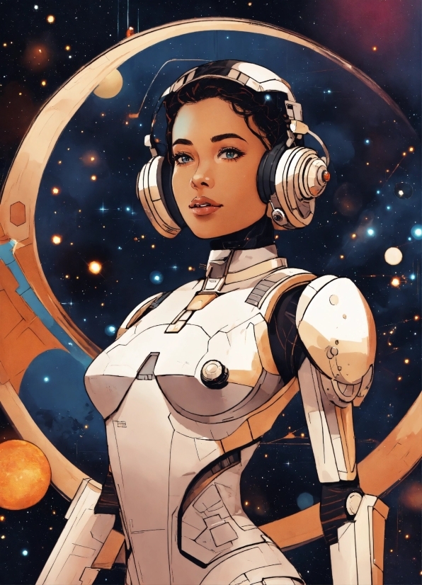 Cartoon, Art, Black Hair, Space, Cg Artwork, Fictional Character