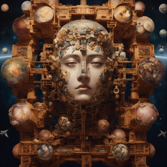 Head, Eye, Sculpture, Art, Statue, Wood