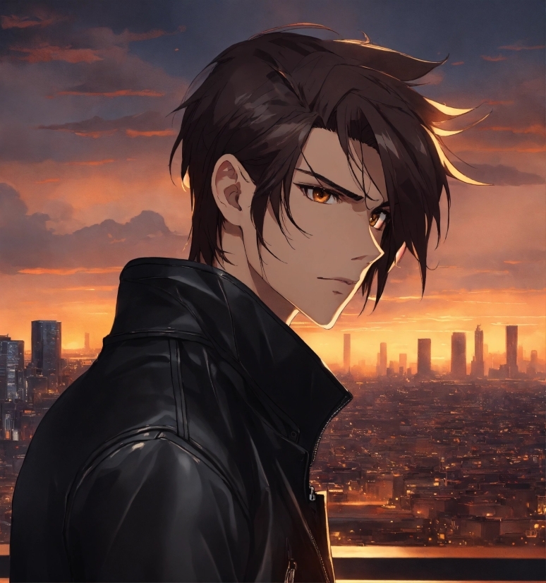 Sky, Cloud, Cartoon, Building, Skyscraper, Black Hair