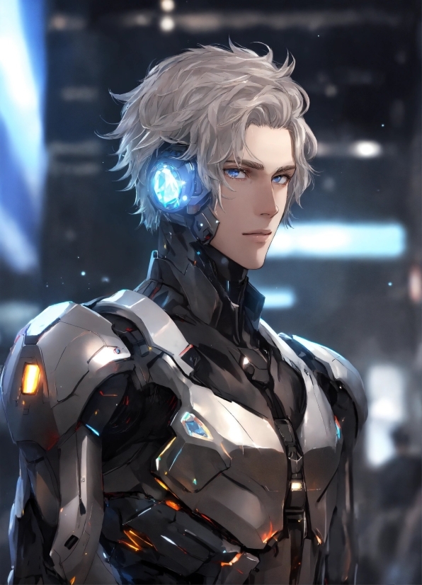 Head, Cool, Black Hair, Cg Artwork, Fictional Character, Electric Blue