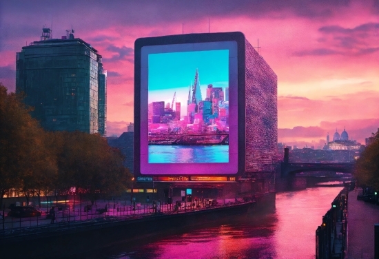 Cloud, Sky, Building, Water, Purple, Skyscraper