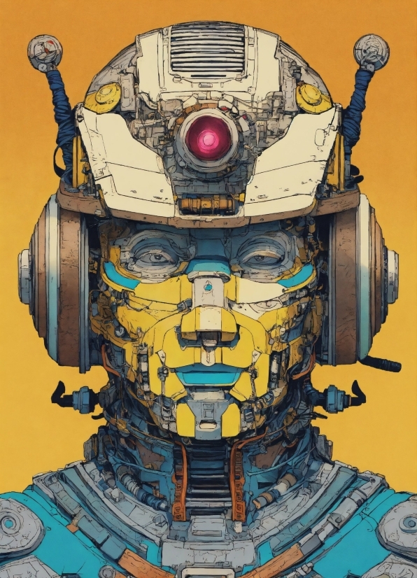 Yellow, Art, Machine, Illustration, Paint, Drawing