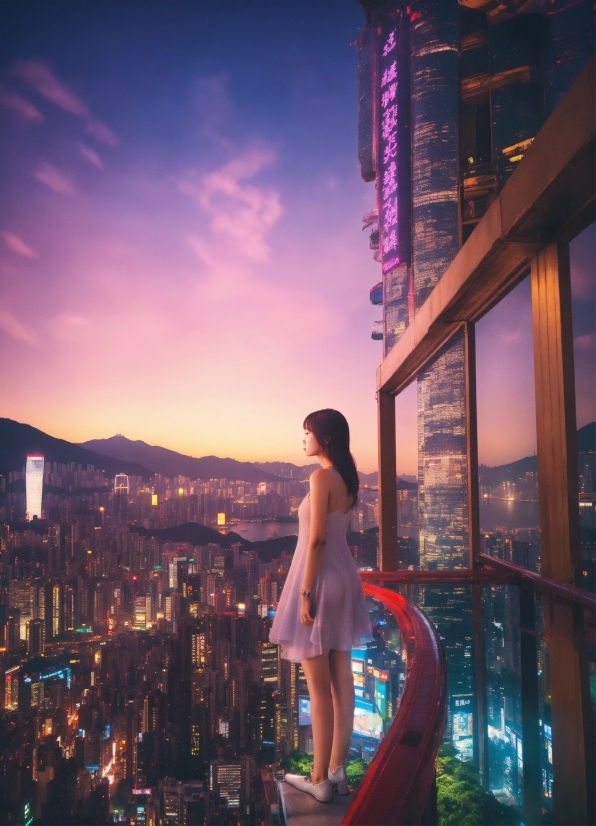 Cloud, Sky, Building, Purple, Skyscraper, Flash Photography