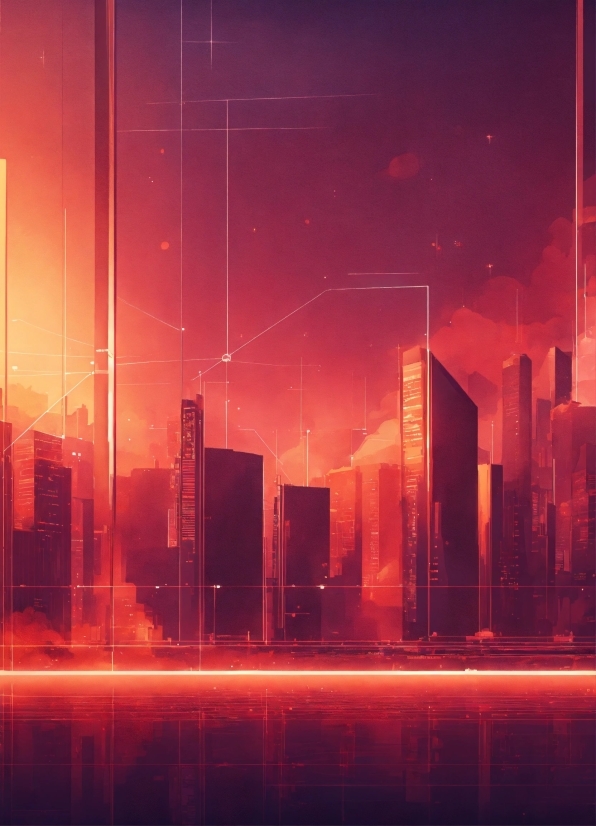 Atmosphere, Building, Skyscraper, Light, Afterglow, Orange