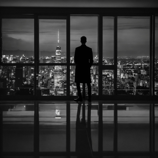 Fixture, Sky, Building, Black-and-white, Style, Water