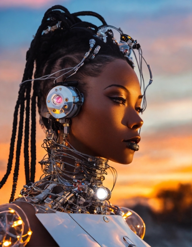 Eyelash, Flash Photography, Headgear, Sky, Black Hair, Audio Equipment