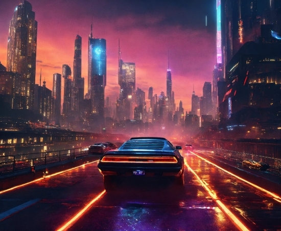 Skyscraper, Building, Atmosphere, Sky, Vehicle, Automotive Lighting