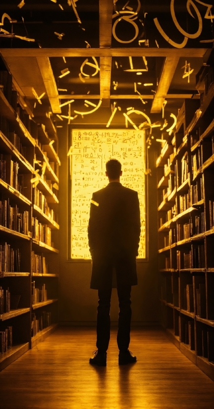 Light, Bookcase, Yellow, Shelf, Line, Publication