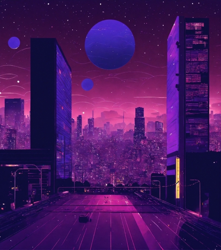 Building, Skyscraper, Atmosphere, World, Sky, Purple