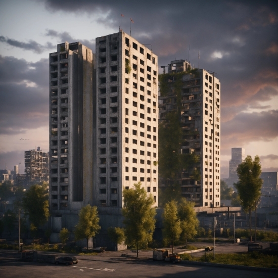 Cloud, Sky, Building, Atmosphere, Daytime, Plant