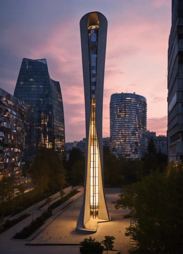 Cloud, Skyscraper, Building, Sky, Tower, Tree