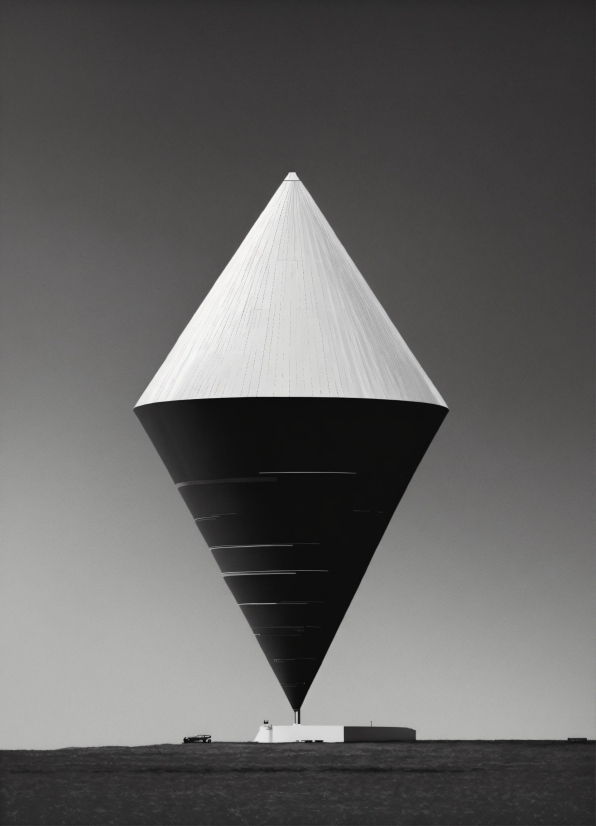 Sky, Black, Triangle, Pyramid, Line, Cone