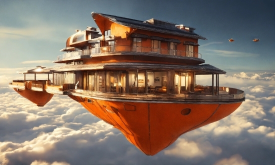 Sky, Cloud, Window, Building, Amber, House