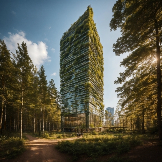 Sky, Plant, Building, Cloud, Skyscraper, Tree