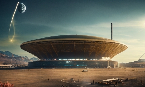 Cloud, Sky, Atmosphere, Daytime, Architecture, Stadium