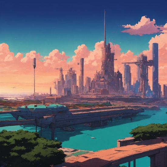 Cloud, Skyscraper, Sky, Water, Building, Atmosphere