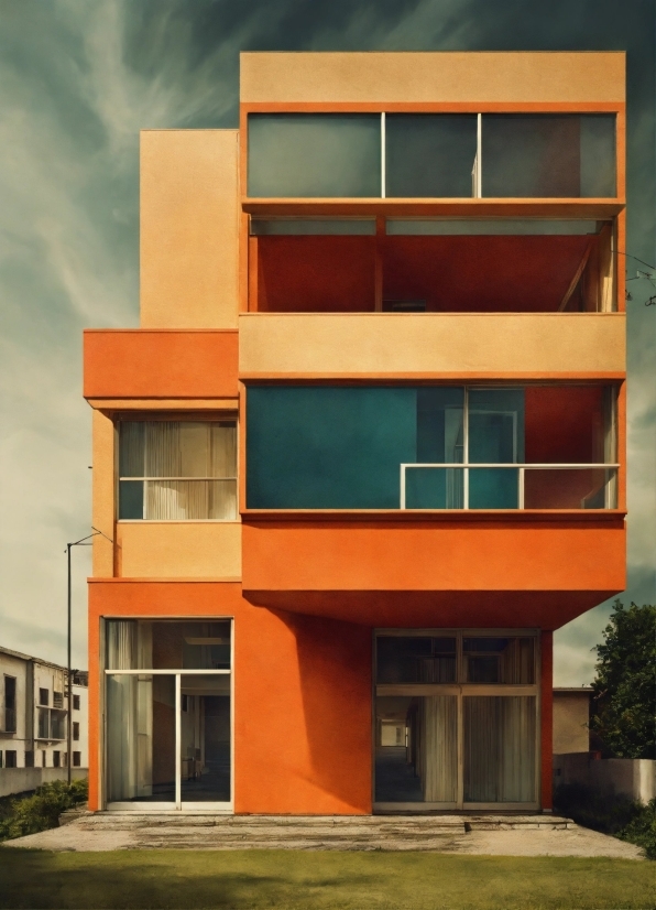 Plant, Window, Building, Orange, Wood, Rectangle