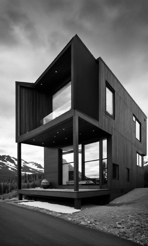 Sky, Cloud, Black, Building, Architecture, Black-and-white