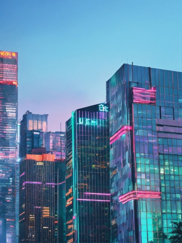 Building, Sky, Skyscraper, Purple, Tower Block, Pink