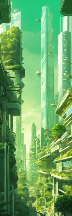 Building, Skyscraper, Daytime, Green, Light, Infrastructure