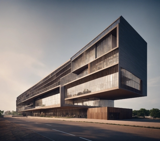 Sky, Building, Cloud, Rectangle, Urban Design, Wood