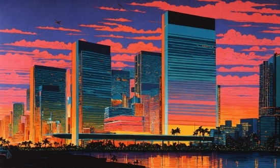 Water, Skyscraper, Building, Daytime, Sky, Afterglow