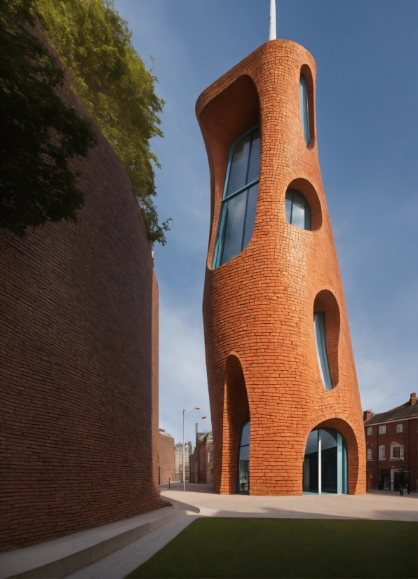 Sky, Window, Building, Art, Brick, Brickwork