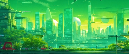 Green, Building, World, Skyscraper, Natural Landscape, Art