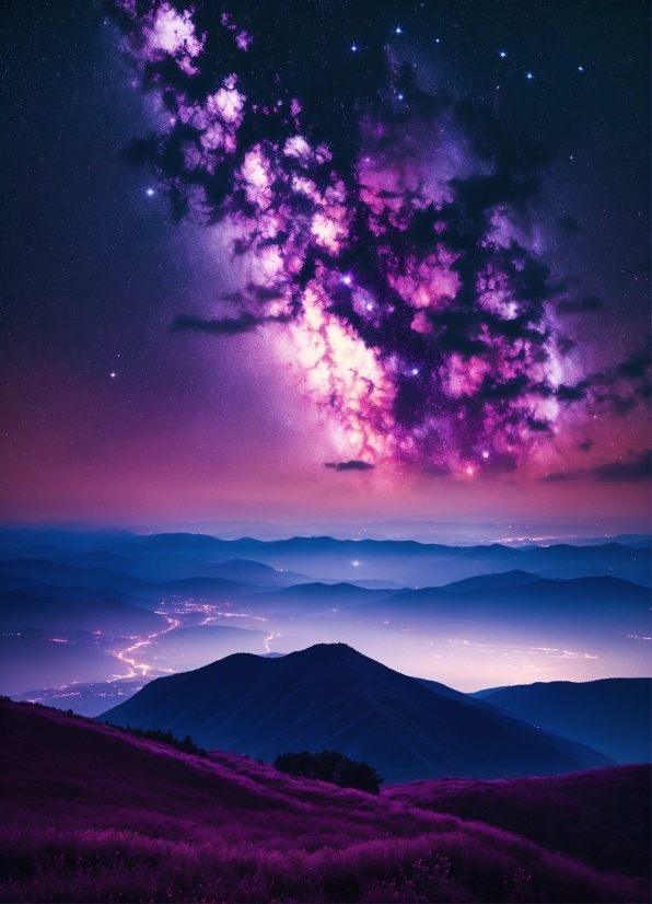 Cloud, Sky, Atmosphere, Plant, Purple, Azure