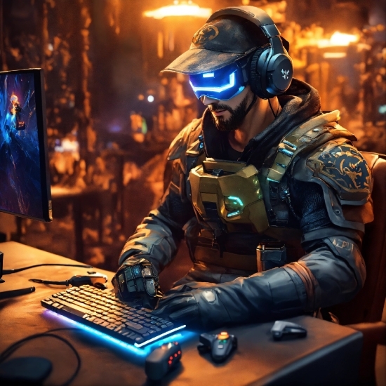 Computer, Personal Computer, Light, Helmet, Computer Keyboard, Laptop