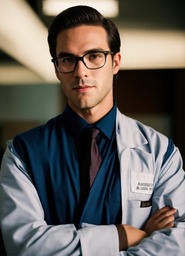 Glasses, Vision Care, Hairstyle, Dress Shirt, Tie, Sleeve