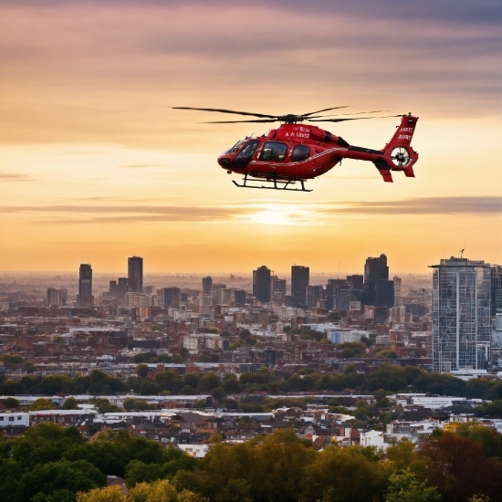 Sky, Building, Cloud, Aircraft, Helicopter, Helicopter Rotor