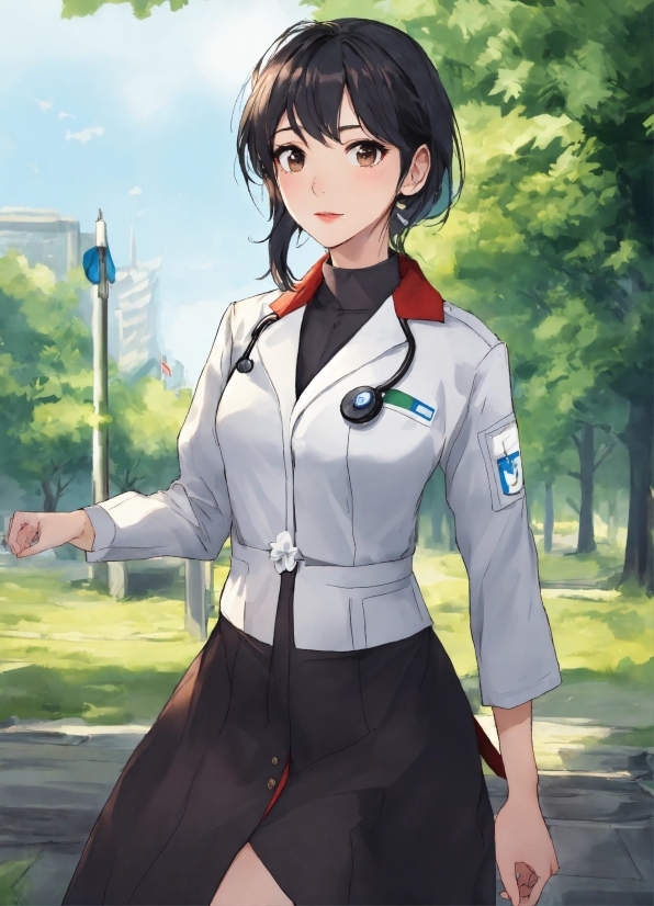 Plant, Sleeve, Gesture, Cartoon, Collar, Black Hair