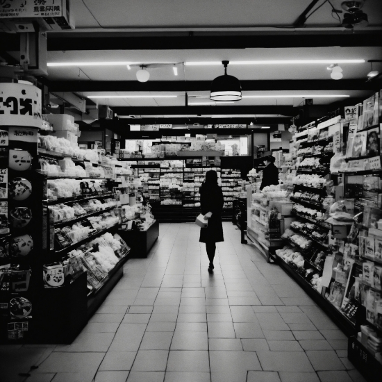 Photograph, Shelf, Black, Customer, Black-and-white, Style