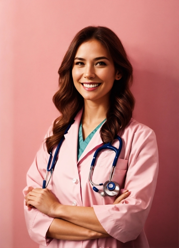 Smile, Sleeve, Gesture, Collar, Happy, Stethoscope