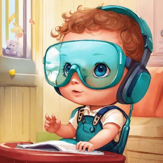 Glasses, Vision Care, Blue, Eyewear, Cartoon, Cool