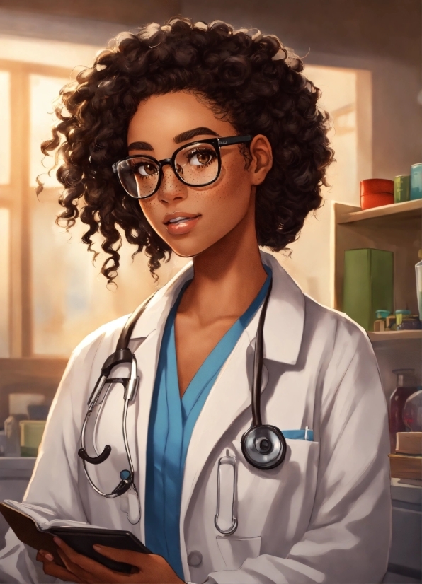 Vision Care, Jheri Curl, Eyewear, White Coat, Ringlet, Afro