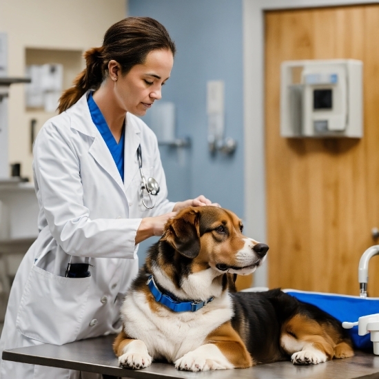 Dog, White Coat, Sleeve, Health Care Provider, Stethoscope, Health Care