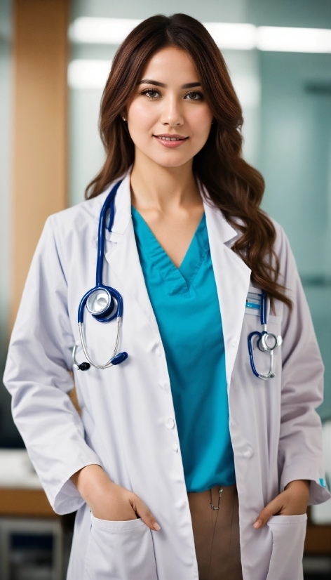 Shoulder, Smile, White Coat, Coat, Neck, Sleeve