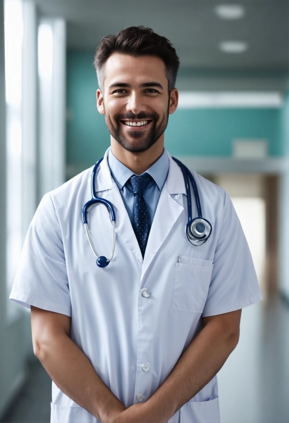 Smile, Dress Shirt, Health Care Provider, Health Care, Neck, Sleeve