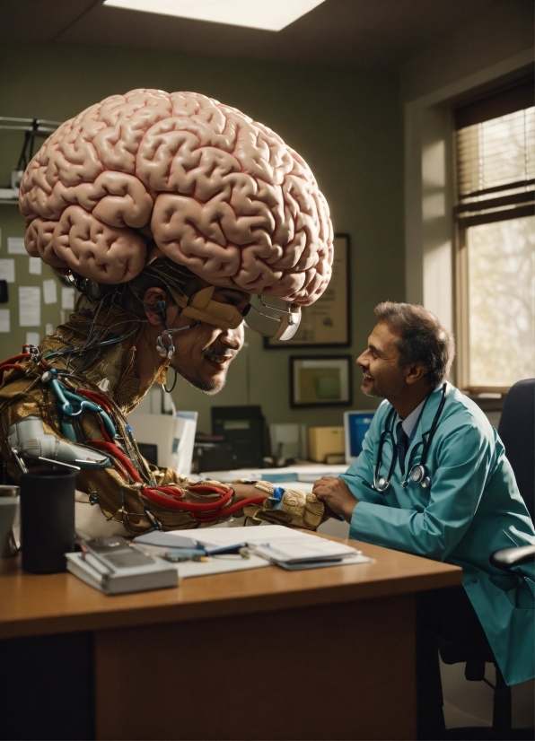 Table, Brain, Window, Plant, Organism, Desk