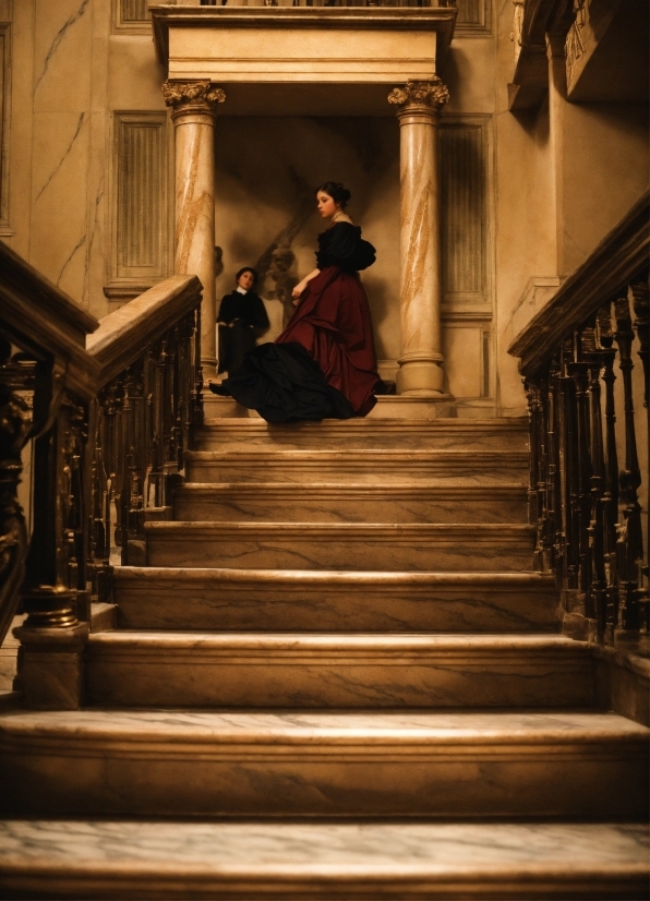 Stairs, Building, Wood, Flash Photography, Symmetry, Tints And Shades