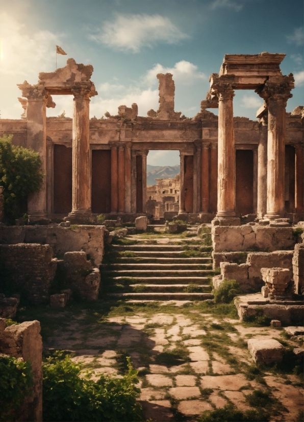 Cloud, Sky, Plant, Temple, Archaeological Site, Landscape