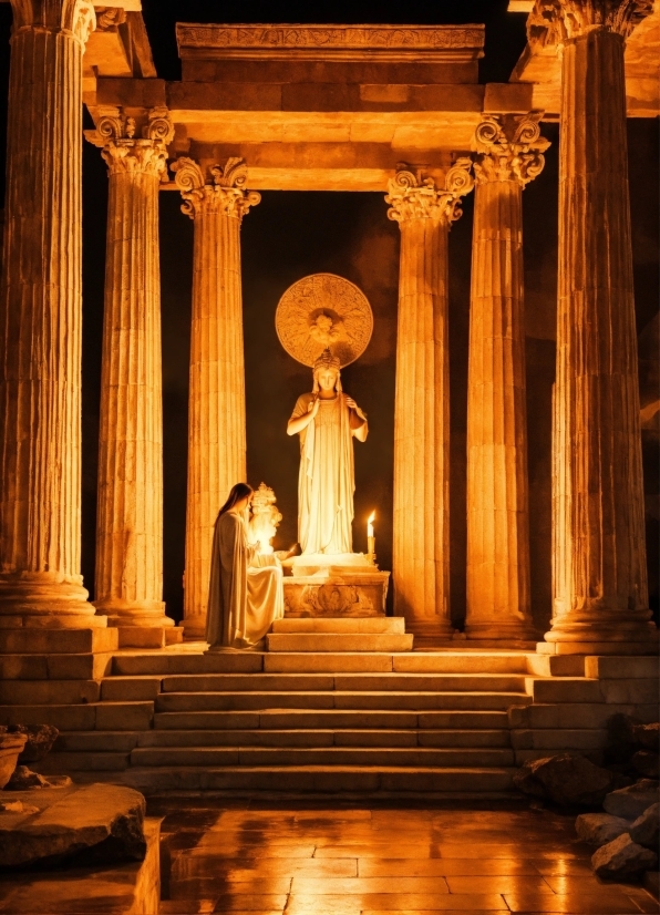 Building, Temple, Sculpture, Statue, Landmark, Column