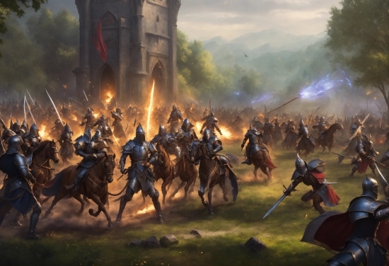 Horse, Helmet, Crowd, Event, Battle, Sky