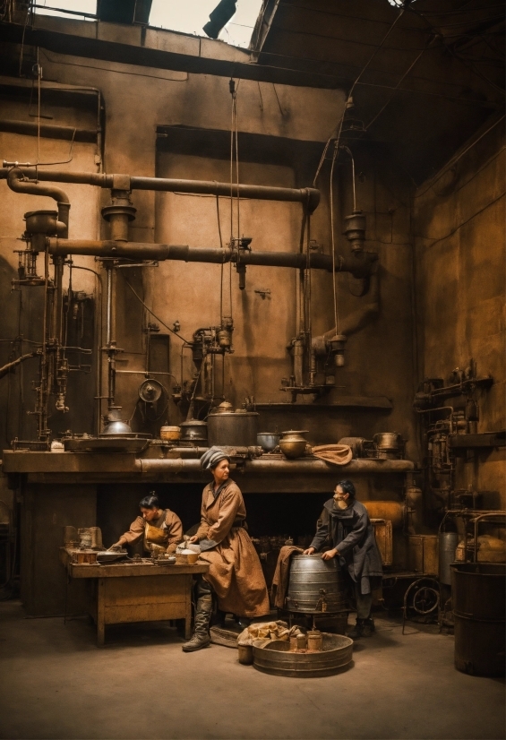 Wood, Gas, Building, Machine, Metal, Darkness