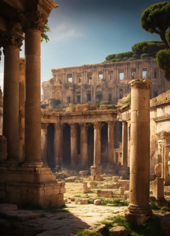 Sky, Plant, Landmark, Archaeological Site, Column, Ancient Greek Temple