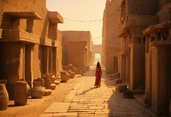 Sky, Temple, Sunlight, Wall, Morning, Tints And Shades