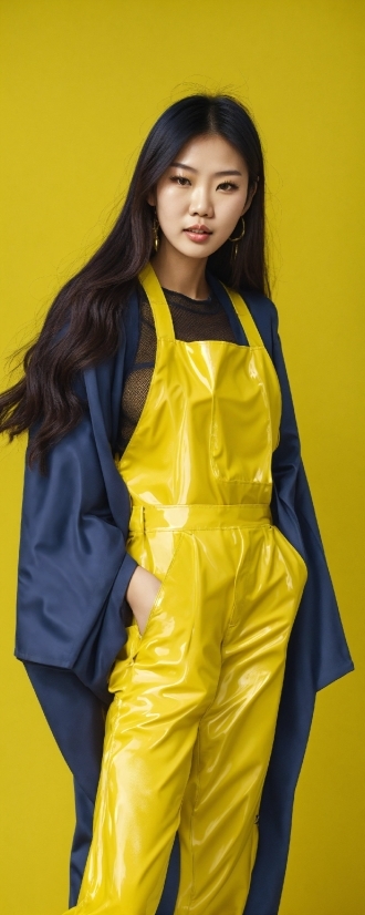 Outerwear, Shoulder, Sleeve, Yellow, Dress, Waist