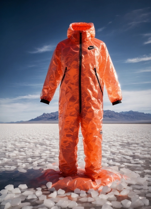 Sky, Cloud, Workwear, Glove, Sleeve, Orange